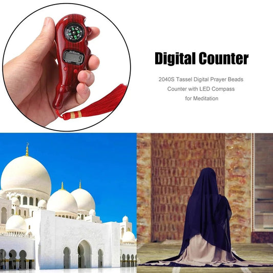 Electronic Digital Counter with Compass Tassel Finger - azeer.store